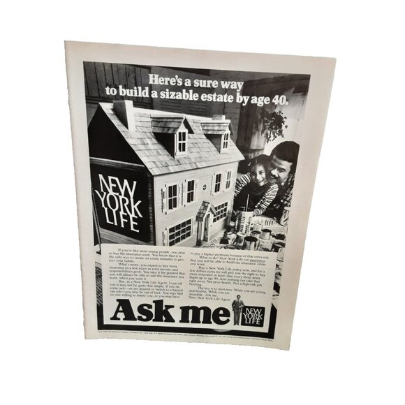 1981 New York Life Insurance Ad Build Estate by Age 40 Family Vintage Print Ad - Picture 1 of 1